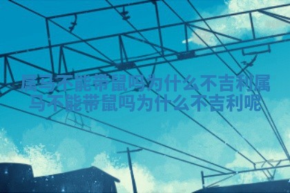 属马不能带鼠吗为什么 🙆 不吉利 属马不能带鼠 ⏫ 吗为什么不吉利呢 属马不能带鼠吗为什么 🙆 不吉利 属马不能带鼠 ⏫ 吗为什么不吉利呢